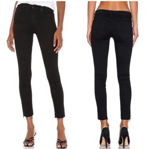 MOTHER Black The Looker Ankle Fray Jeans size 28